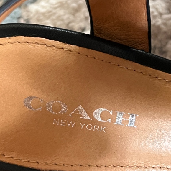 Coach Izzy Woven T-Strap High Heel Sandals Size 5.5 black - Picture 7 of 8
